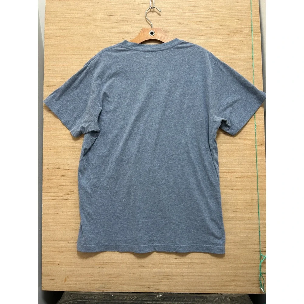 Orvis Mens Graphic‎ T-Shirt Blue Heather American Flag Fishing Rods Large